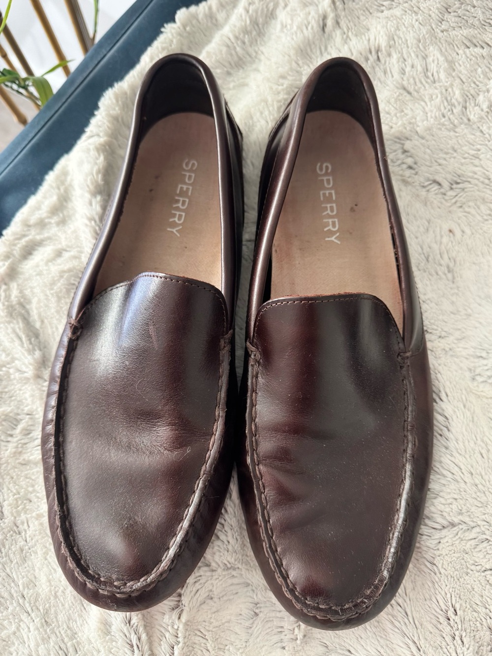 Sperry Men's Dark Brown Leather Slip-On Loafers